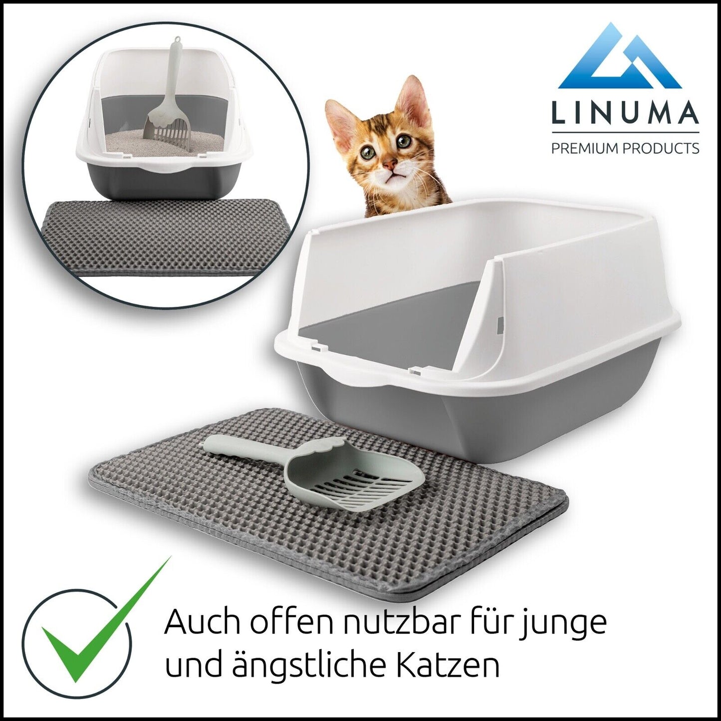 LINUMA® Katzentoilette Grau