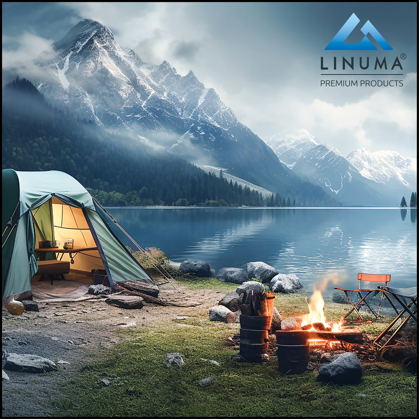 LINUMA® Campingstuhl Schwarz