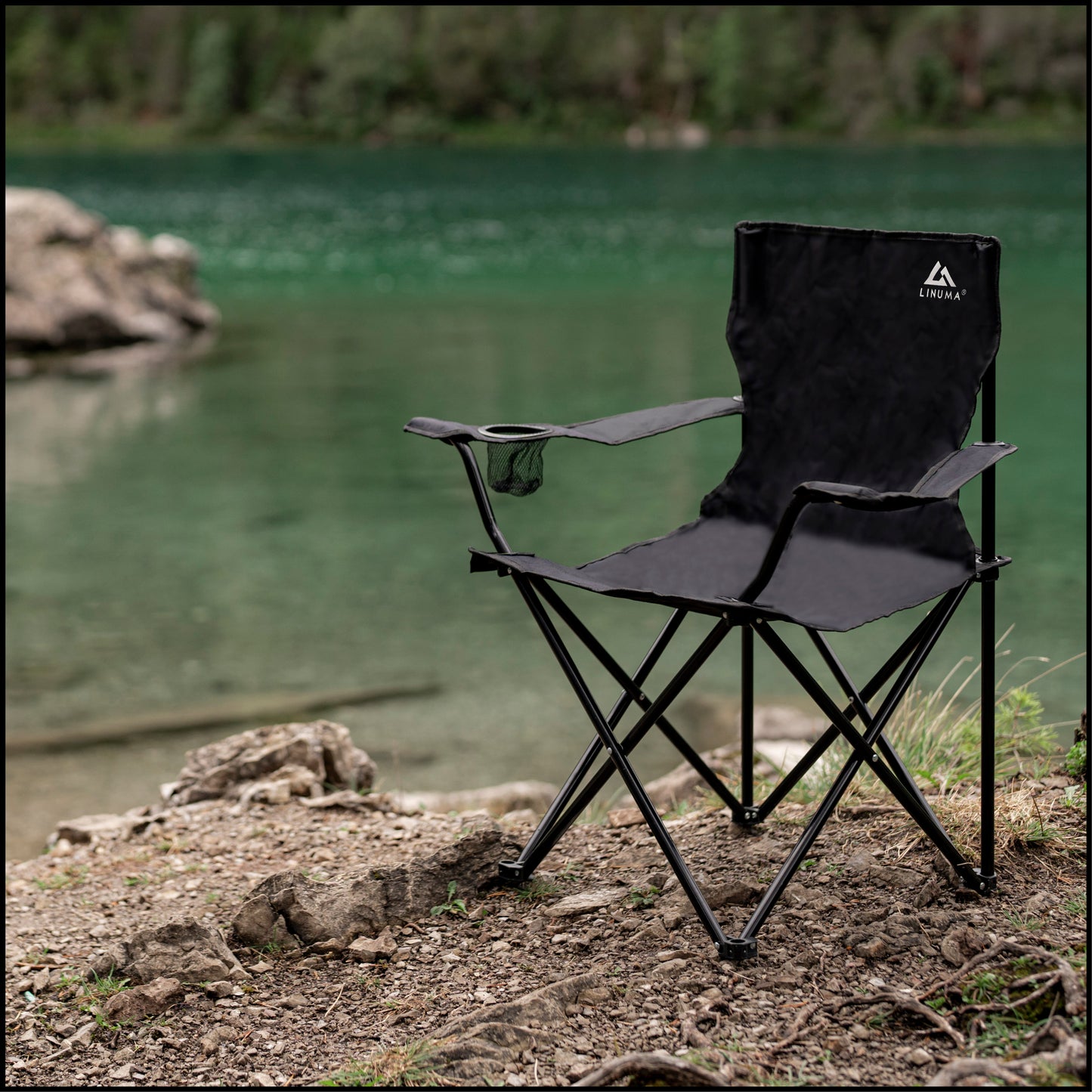 LINUMA® Campingstuhl Schwarz