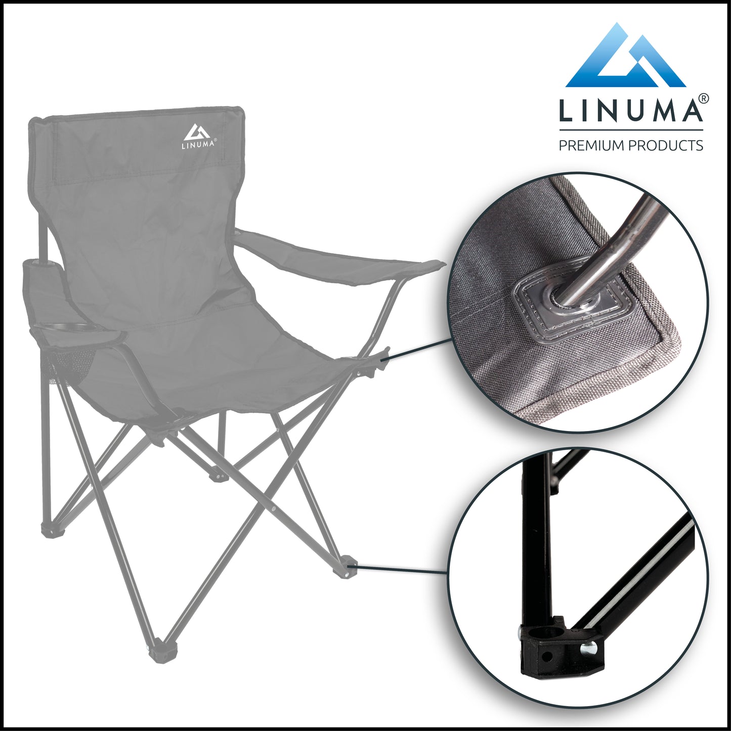 LINUMA® Campingstuhl Schwarz