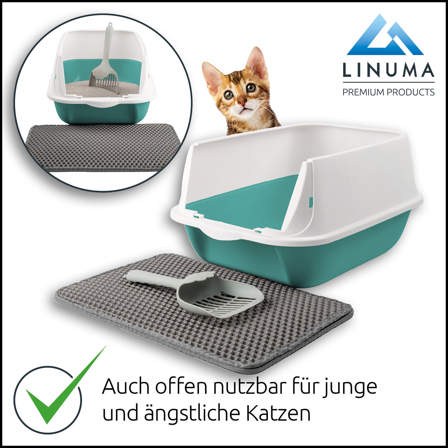 LINUMA® Katzentoilette Grün