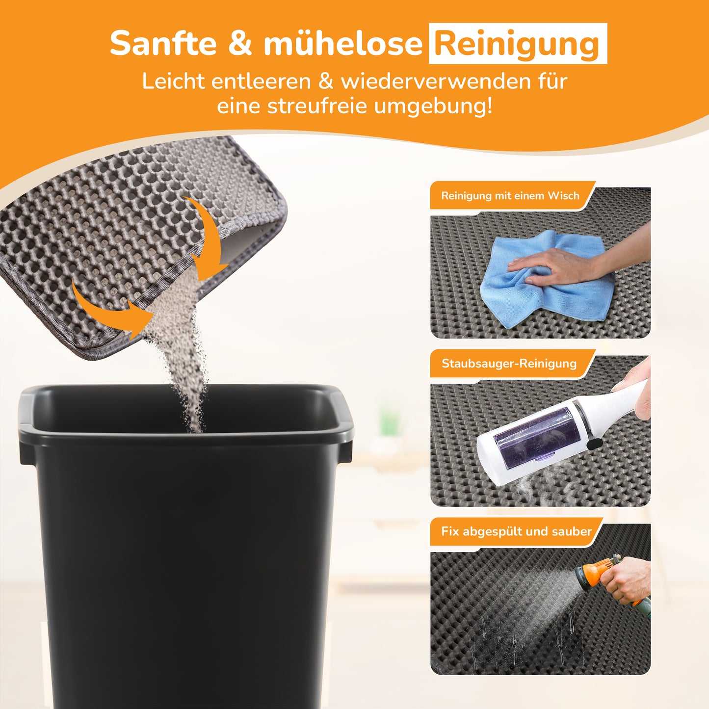 LINUMA® Katzenstreumatte 40x30 CM Grau