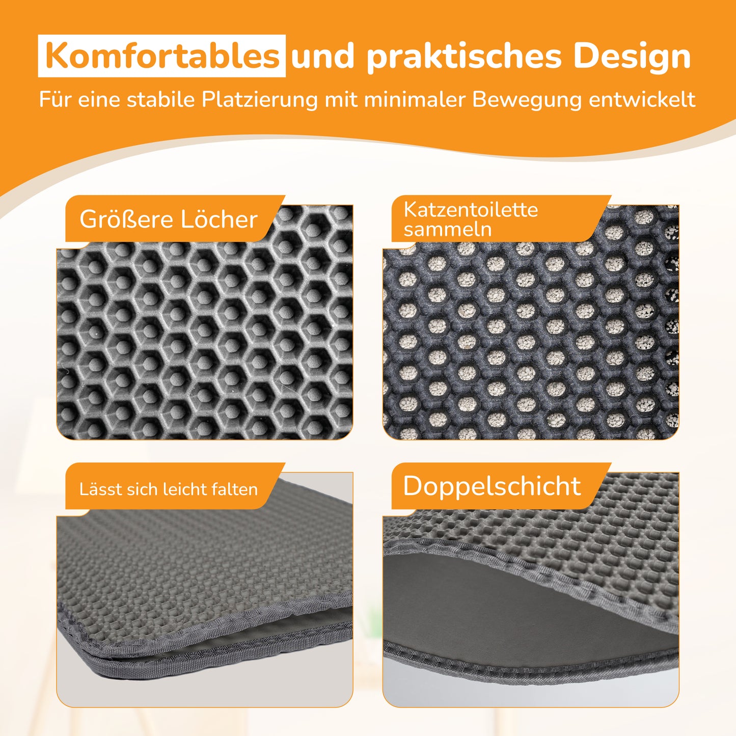 LINUMA® Katzenstreumatte 40x30 CM Grau