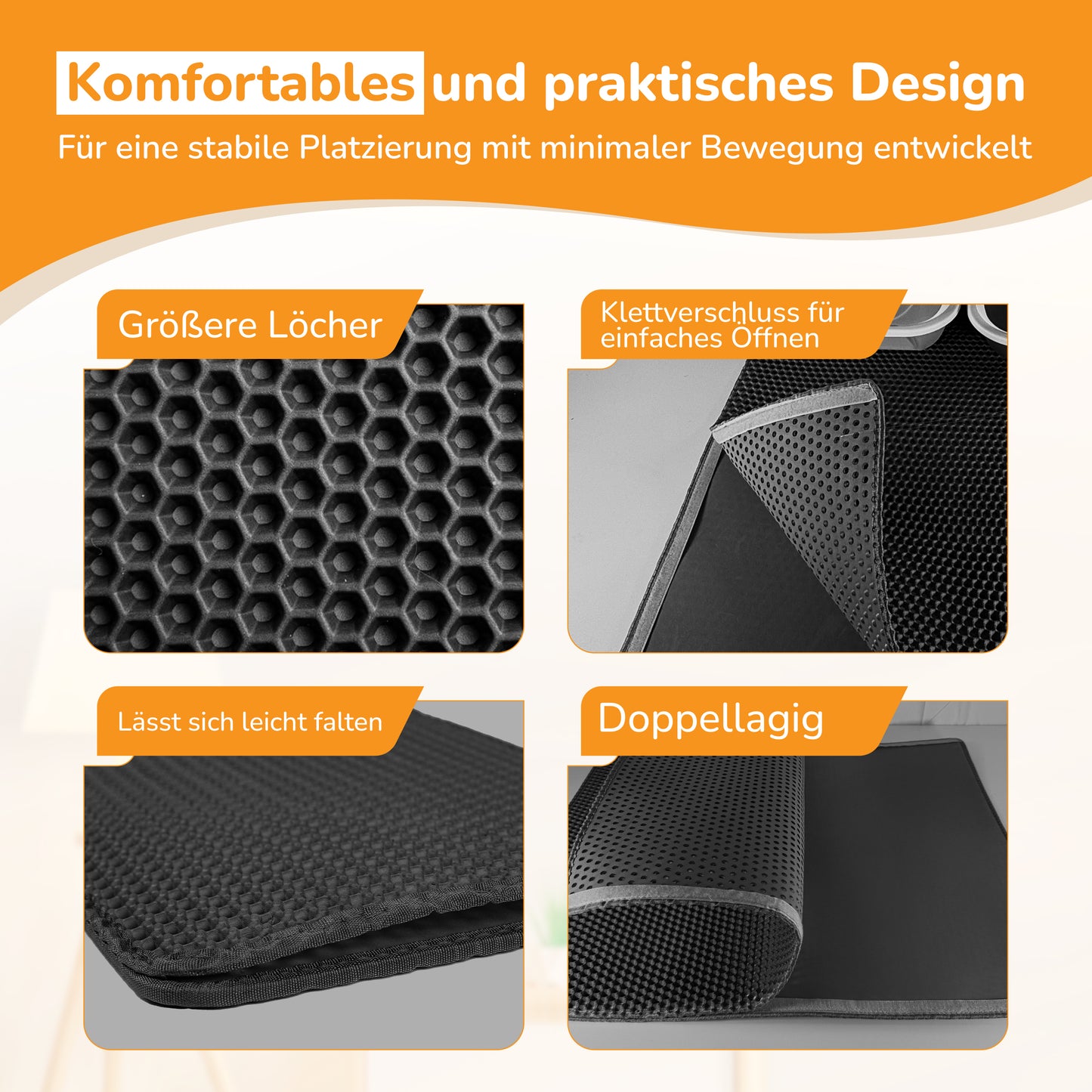 LINUMA® Katzenstreumatte 40x30 CM Schwarz