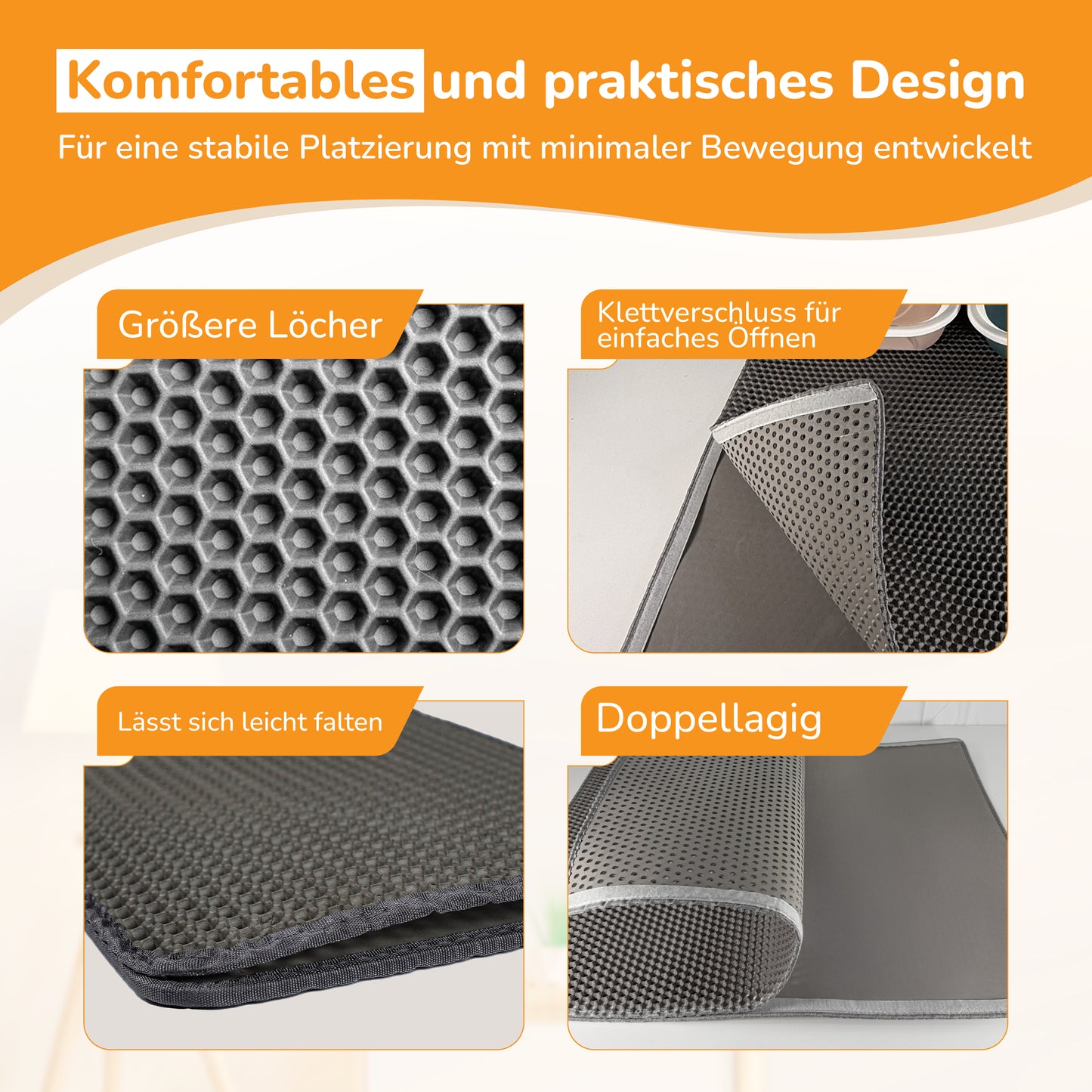 LINUMA® Katzenstreumatte 40x30 CM Grau