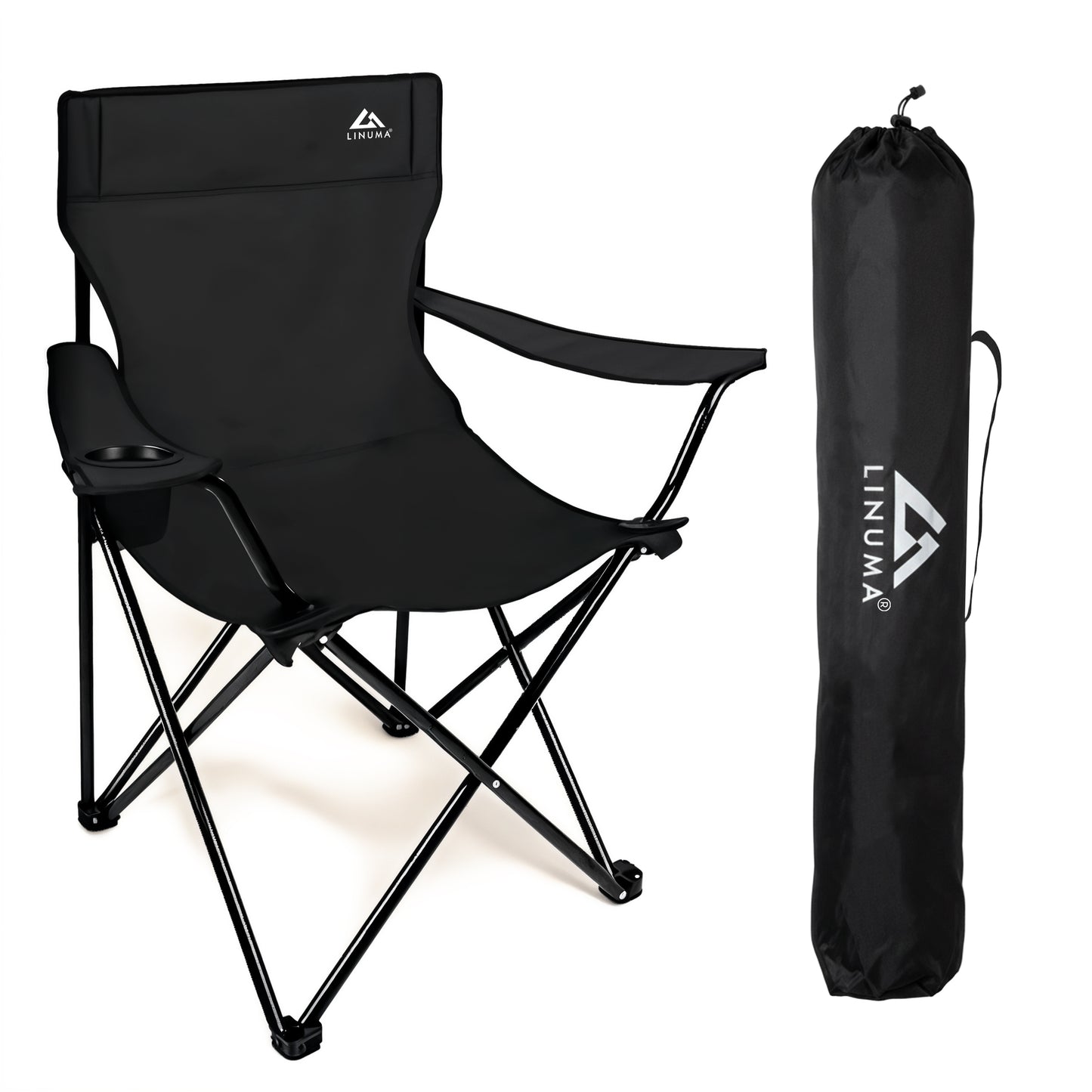 LINUMA® Campingstuhl Schwarz