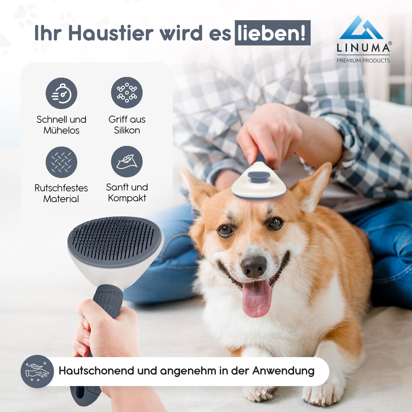 LINUMA® Fellbürste Grau