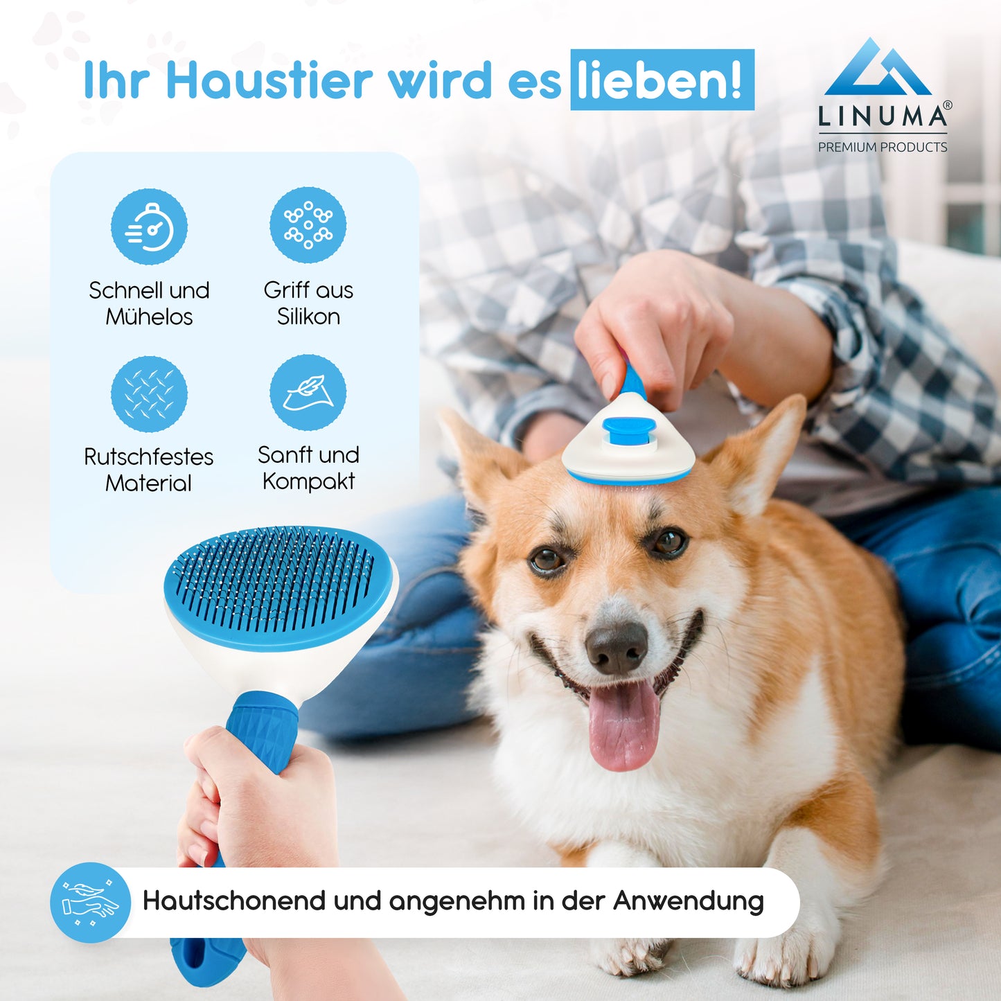 LINUMA® Fellbürste Blau