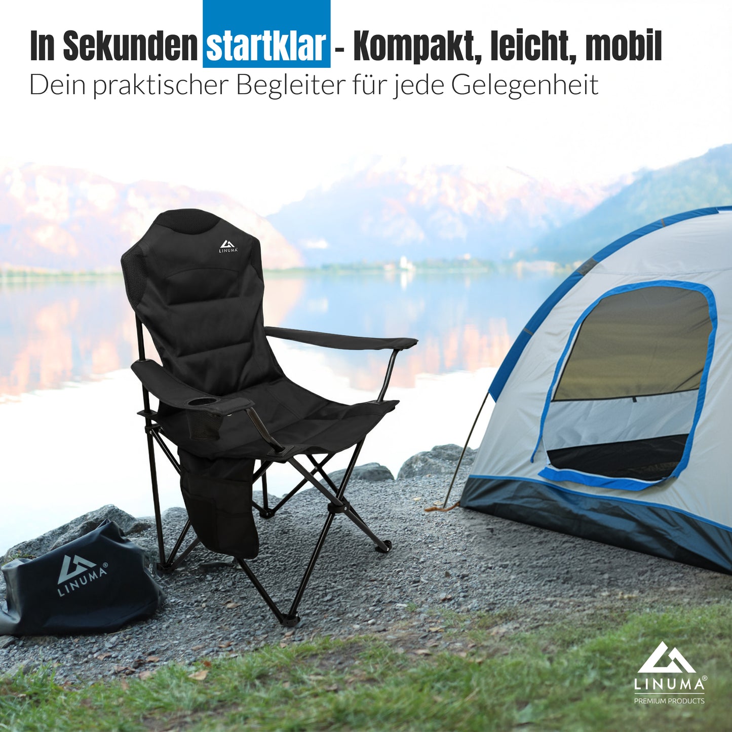 LINUMA® Faltstuhl LUXUS PRO Campingstuhl