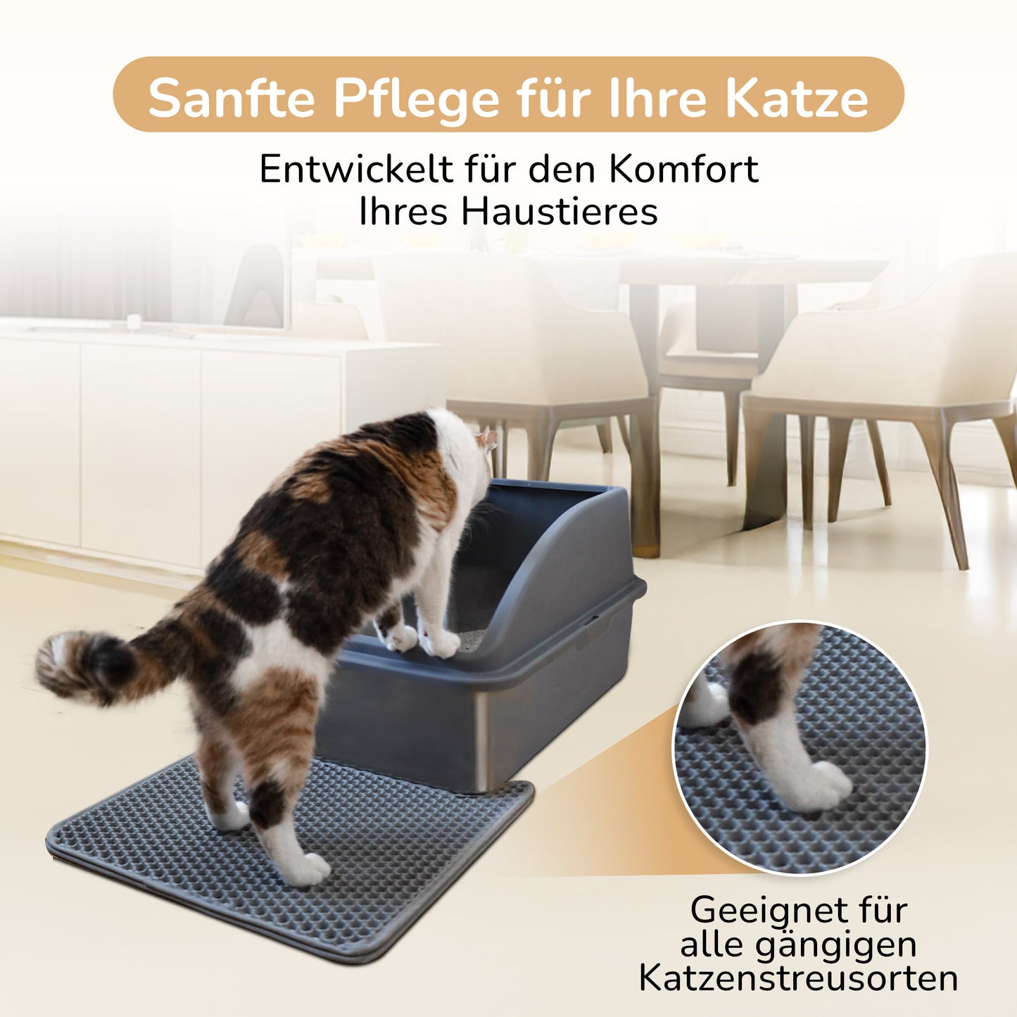 LINUMA® Edelstahl Katzentoilette