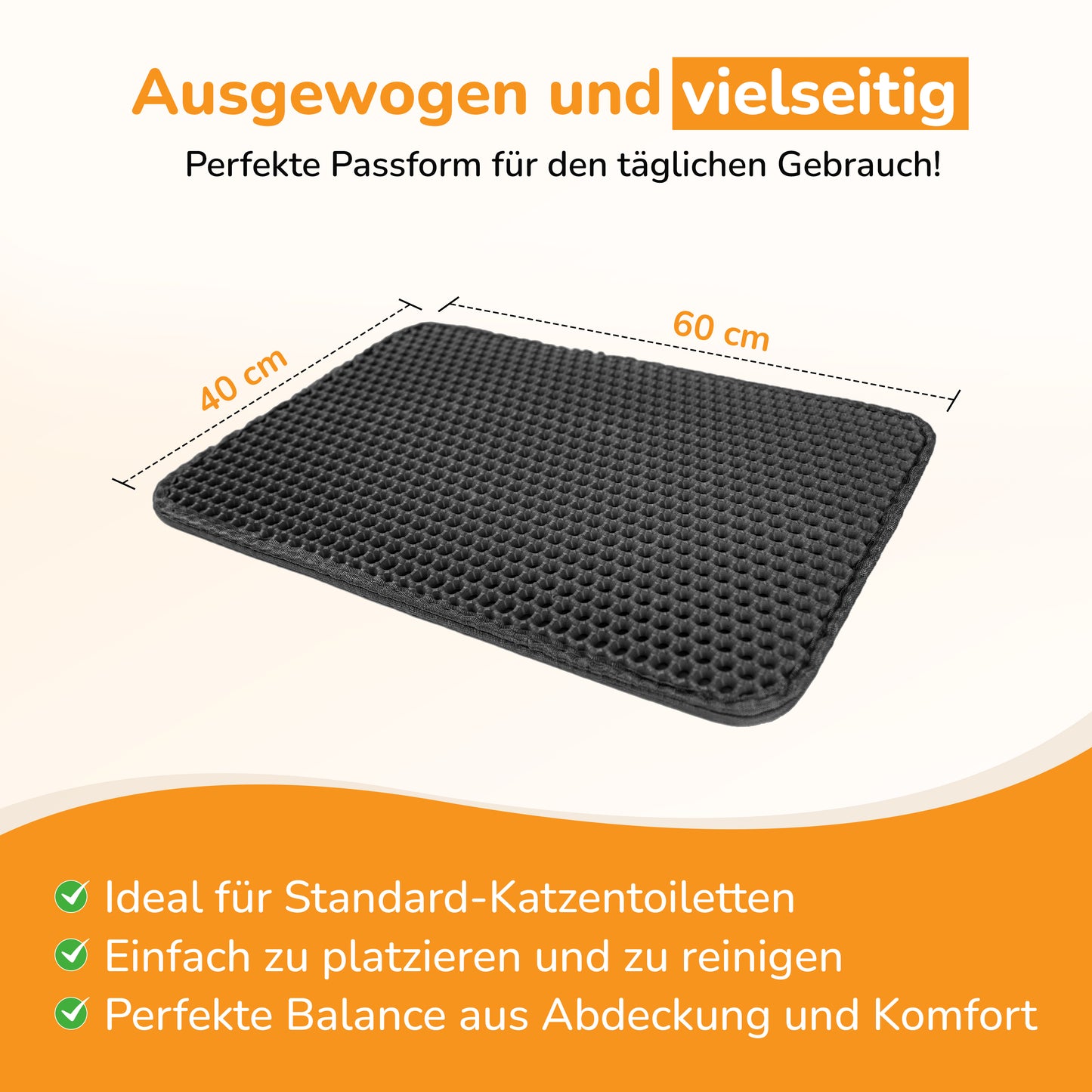 LINUMA® Katzenstreumatte 40x30 CM Schwarz