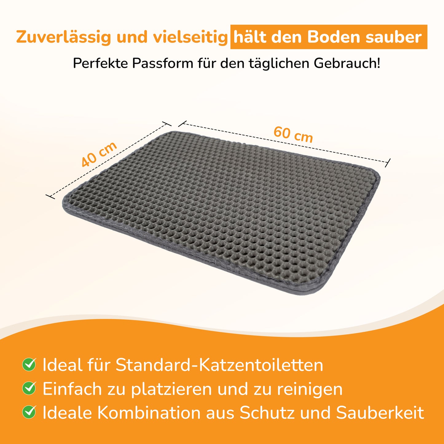 LINUMA® Katzenstreumatte 60x40 CM Grau