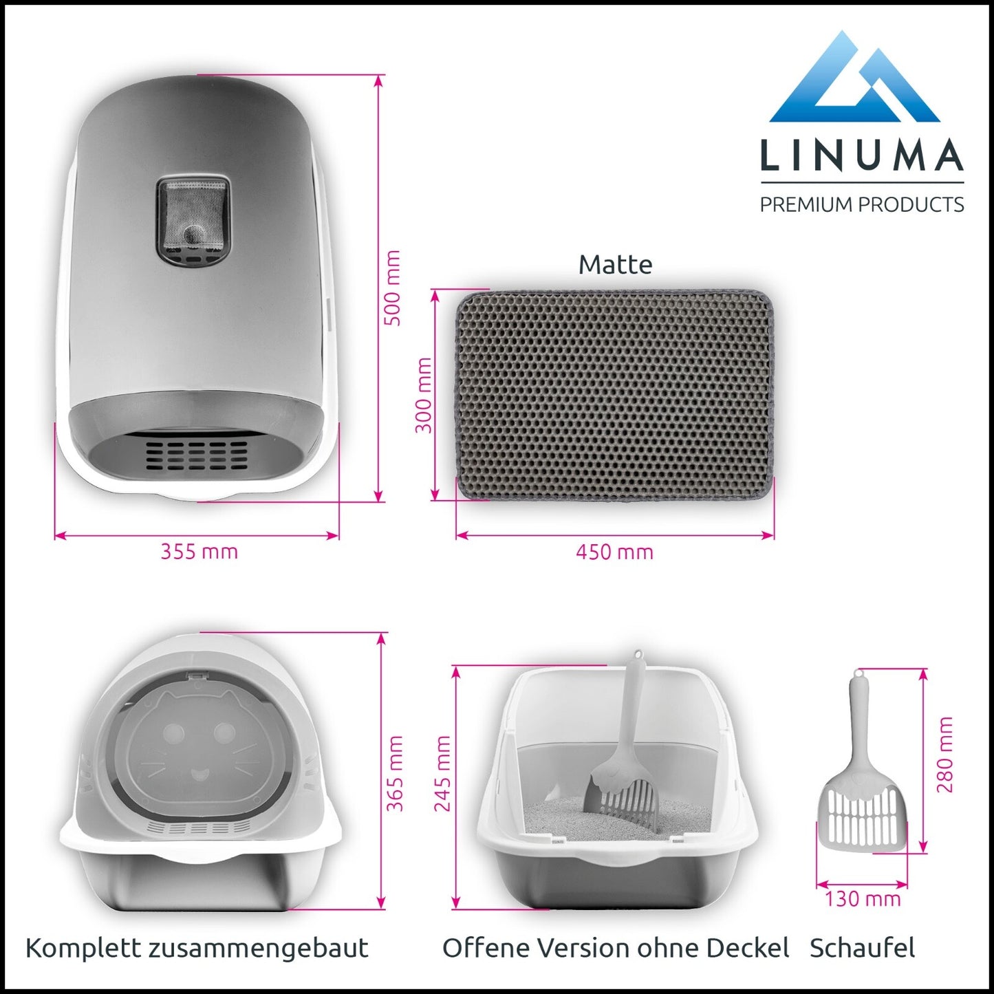 LINUMA® Katzentoilette Grau