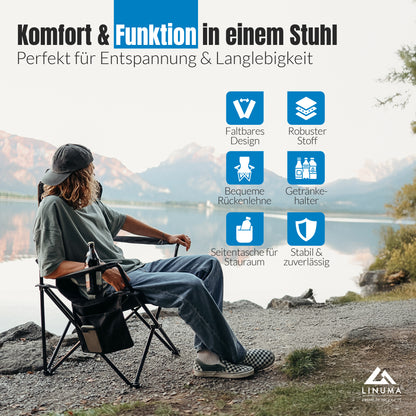 LINUMA® Faltstuhl LUXUS PRO Campingstuhl