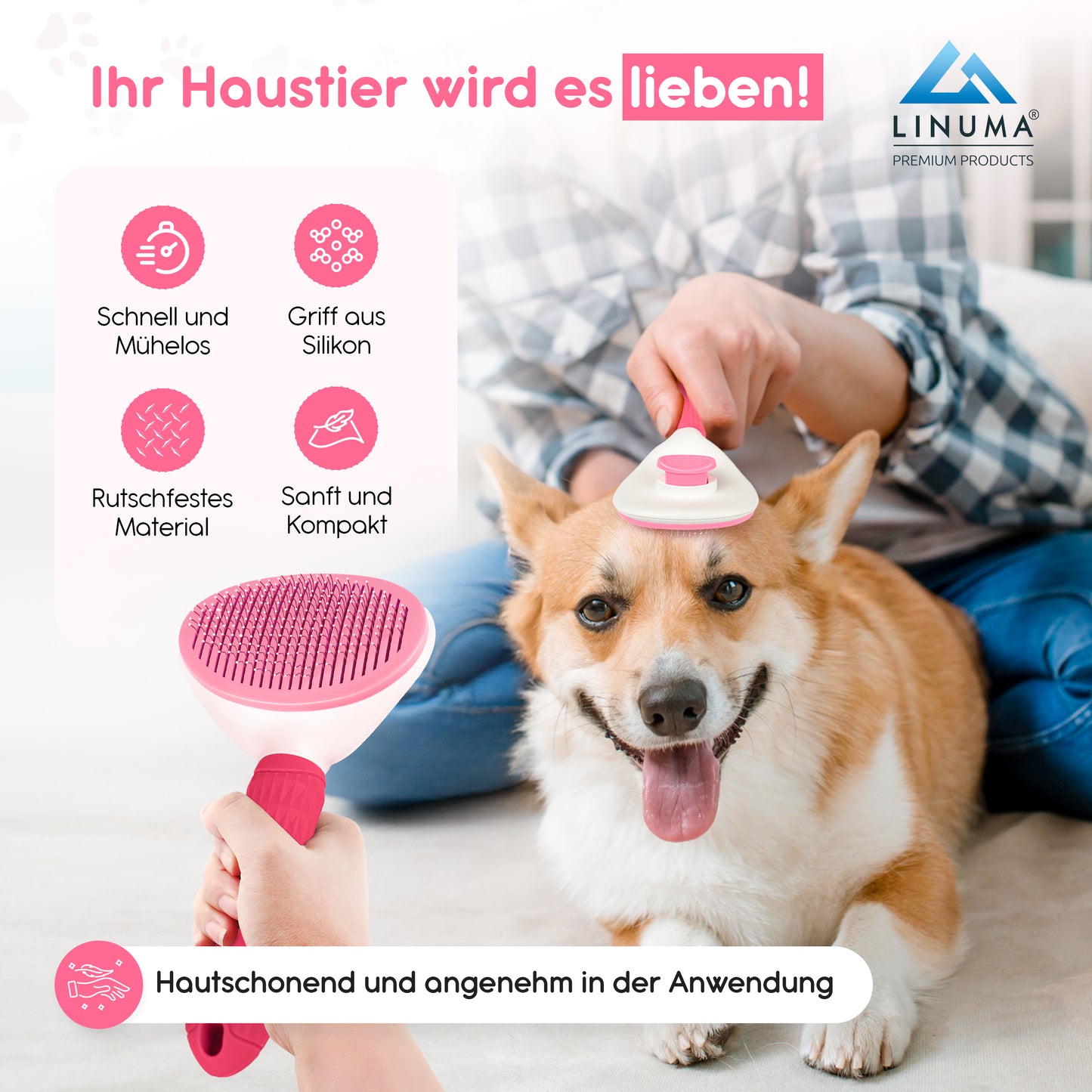 LINUMA® Fellbürste Pink