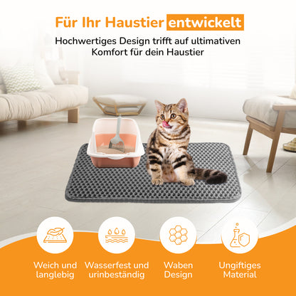 LINUMA® Katzenstreumatte 40x30 CM Grau