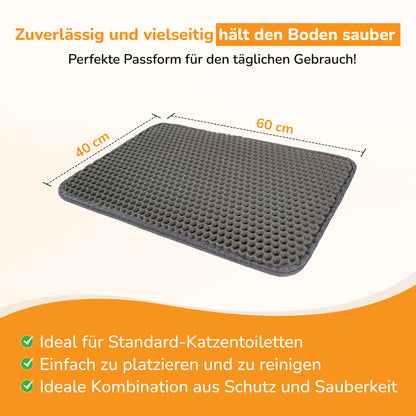 LINUMA® Katzenstreumatte 60x40 CM Grau