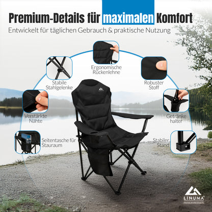 LINUMA® Faltstuhl LUXUS PRO Campingstuhl